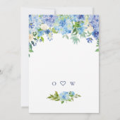 Invitation Élégant Blue Hydrangea Floral ENGAGEMENT PARTY (Dos)