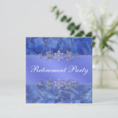 Invitation Elégant Blue Hydrangea Parti de retraite des femme (Debout devant)
