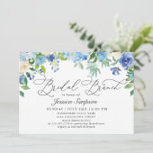 Invitation Elégant Blue Hydrangea Watercolor Brunch nuptial (Debout devant)
