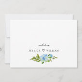 Invitation Elégant Blue Hydrangea Watercolor Brunch nuptial (Dos)