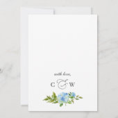 Invitation Elégant Blue Hydrangea Watercolor ENGAGEMENT PARTI (Dos)