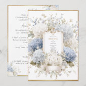 Invitation Elegant Blue Hydrangeas Vintage Budget Wedding (Devant / Derrière)