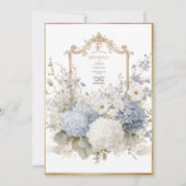 Invitation Elegant Blue Hydrangeas Vintage Wedding (Devant)