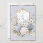 Invitation Elegant Blue Hydrangeas Vintage Wedding (Devant)