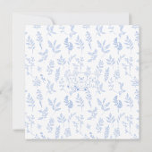 Invitation Elégant Blue Line Art Woodland Baby Boy Douche (Dos)