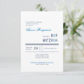 Invitation Elégant Blue Modern Bar Mitzvah (Debout devant)