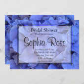 Invitation Elégant Blue periwinkel fleuri Douche nuptiale (Devant / Derrière)