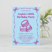 Invitation Elegant Blue & Purple Macaron 30th Birthday Party (Debout devant)