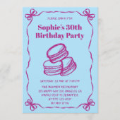 Invitation Elegant Blue & Purple Macaron 30th Birthday Party (Devant)