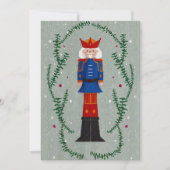 Invitation Élégant Blue Red Joyeux Noël Nutcracker Party (Devant)