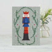 Invitation Élégant Blue Red Joyeux Noël Nutcracker Party (Debout devant)