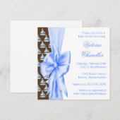 Invitation Elégant Blue Sailboat Baby Boy Douche (Devant / Derrière)