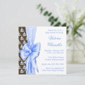 Invitation Elégant Blue Sailboat Baby Boy Douche (Debout devant)