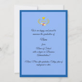 Invitation Elegant Blue Satin Graduation Announcement (Dos)