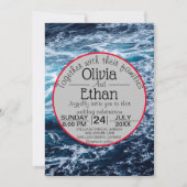 Invitation Elégant Blue Sea Waves Summer Beach Mariage (Devant)