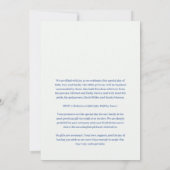 Invitation Elegant Blue Shades Floral Frame Arch Baptisme (Dos)