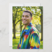 Invitation Elegant Blue Silver Gold 23rd Birthday Photo (Dos)