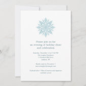 Invitation Elegant Blue Snowflake Simple Christmas Holiday (Devant)