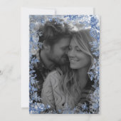 Invitation Elegant Blue Toile Photo Save the Date (Dos)