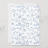 Invitation Elegant Blue Vintage Floral Cross Baptism (Dos)