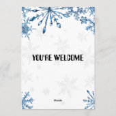 Invitation Elegant Blue Watercolor Snowflake Wedding Invite (Dos)