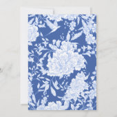 Invitation Elegant Blue & White Botanical Bird Wedding (Dos)
