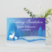 Invitation Elégant Blue Winter Snow Paysage Mariage Invit (Debout devant)