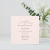 Invitation Elégant Blush 2 Venue Carré Mariage (Debout devant)