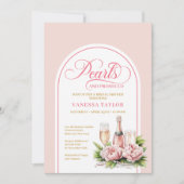 Invitation Elegant Blush and Gold Pearls Bridal Shower Card (Devant)