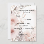 Invitation Élégant Blush & Beige Boho Mariage Floral (Devant)