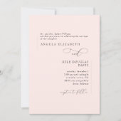 Invitation Élégant Blush & Black Bride Parents Mariage (Devant)