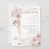 Invitation Élégant Blush Dusty Rose Floral Mariage (Devant)
