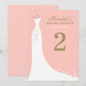 Invitation Elégant Blush et Gold Mariage Fête des mariées de  (Devant / Derrière)