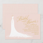 Invitation Elégant Blush et Gold Mariage Fête des mariées de (Devant / Derrière)