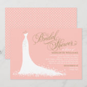 Invitation Elégant Blush et Gold Mariage Fête des mariées de (Devant / Derrière)