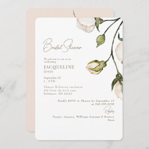 Invitation Élégant Blush Fête des mariées botanique florale