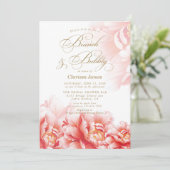 Invitation Elégant Blush Fête des mariées Florale Brunch & Bu (Debout devant)