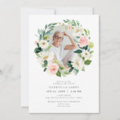 Invitation Élégant Blush Floral Celebration of Life Funeral (Devant)