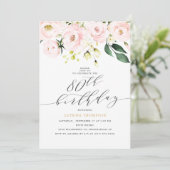 Invitation Elégant Blush Floral et Eucalyptus 80e anniversair (Debout devant)