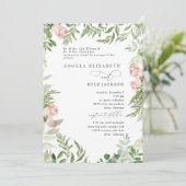 Invitation Elégant Blush Floral Eucalyptus Les deux parents (Debout devant)