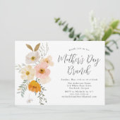 Invitation Elégant Blush Floral Fête des Mères Brunch (Debout devant)