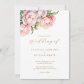 Invitation Élégant Blush Floral Or Blanc Mariage moderne (Devant)