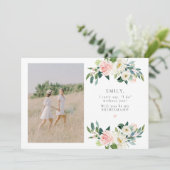 Invitation Elégant Blush Floral Photo Bridesmaid Proposition (Debout devant)