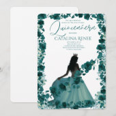 Invitation Elegant Blush Floral Quinceañera (Devant / Derrière)