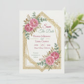 Invitation Elegant Blush Floral Save the Date (Debout devant)