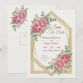 Invitation Elegant Blush Floral Save the Date (Devant / Derrière)