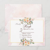Invitation Elegant Blush Floral Wedding RSVP Card (Devant / Derrière)