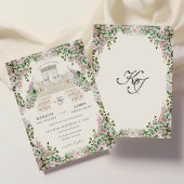 Invitation Elegant Blush Garden Wedding with Monogram
