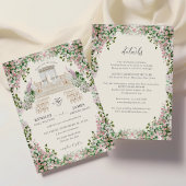 Invitation Elegant Blush Garden Wedding with Monogram 