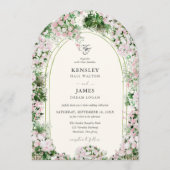 Invitation Elegant Blush Garden with Photo Wedding  (Devant)